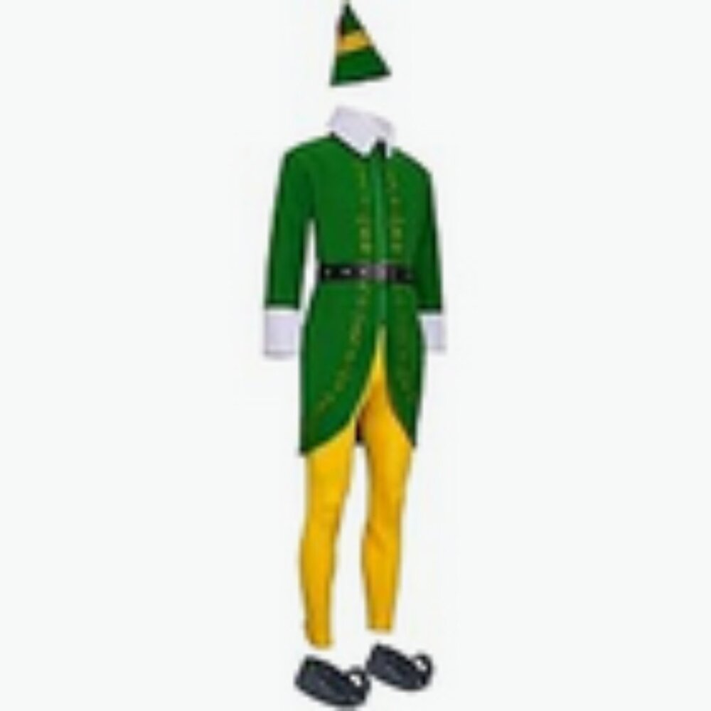 Green and Yellow Men's Holiday Elf Costume